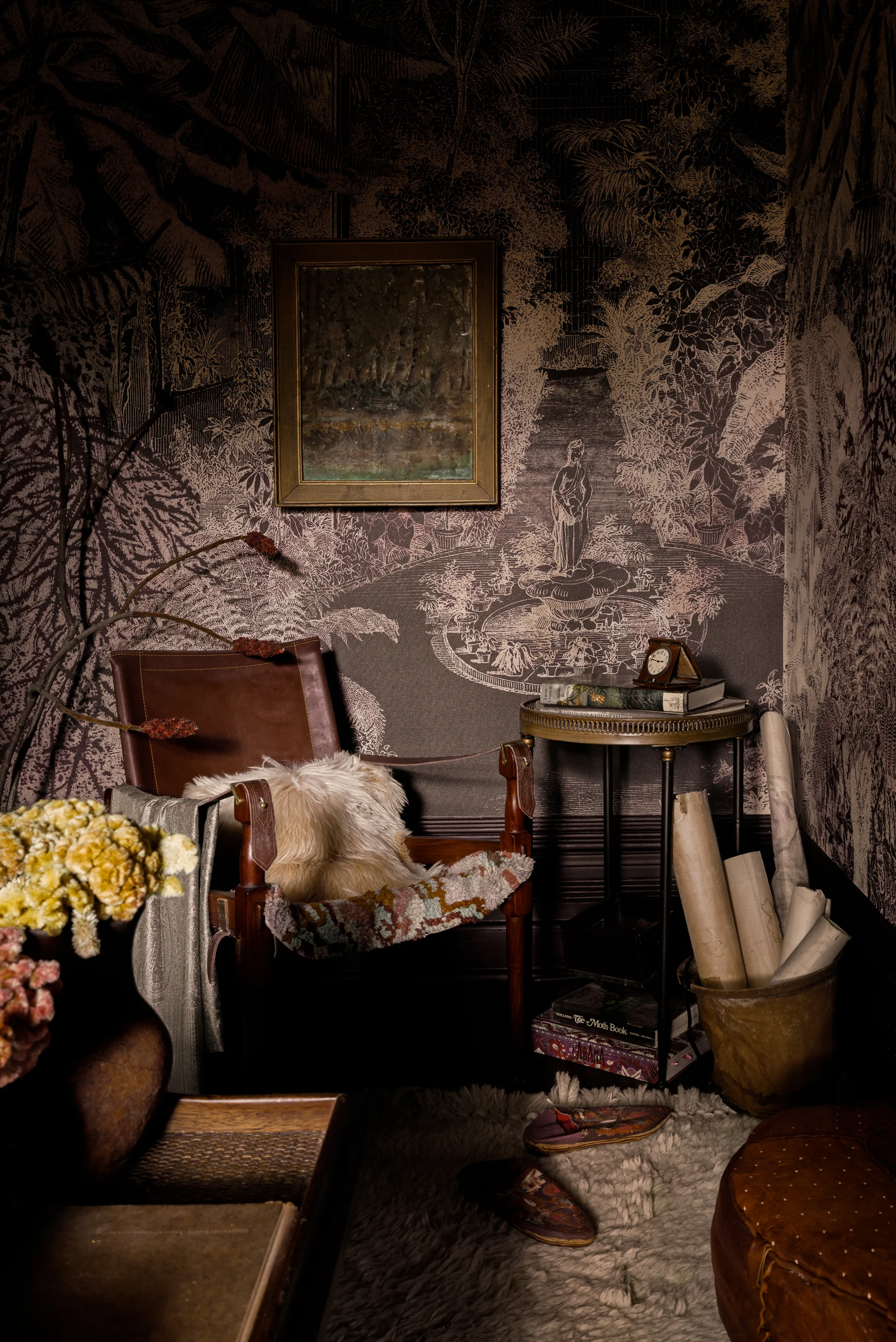 Benjamin Edward Birch Interior Photography Toronto Ontario Canada Fine and Dandy Wallpaper Wallcoverings Midnight in the Garden Leydi Milagros Elle Patille
